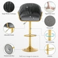 thumbnail image 3 of JONPONY Bar Stools Set of 4,Counter Height Kitchen Stools,Velvet Swivel Chair for Kitchen Island,Dark Grey, 3 of 11