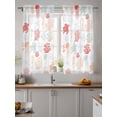thumbnail image 2 of Red Orange Coastal Curtains 45 Inch Length,Sheer Curtains for Bedroom Living Room Window Nautical Summer Beach Coral Sea Turtle Rod Pocket Drapes Kitchen Curtains Small Half Window 42"x45" 2 Panels, 2 of 7