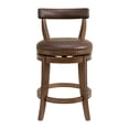 thumbnail image 6 of ROME + OAK Ruxban 26" Swivel Counter Stool, Walnut with Saddle Brown Vegan Leather, Set of 4, 6 of 8