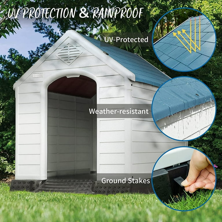 Vitesse Plastic Dog House, Elevated Floor, Air Vents, Indoor