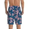 thumbnail image 5 of Salouo Lilies Flowers Pattern Men's Sleep Pajama Shorts,Pajama Bottoms Elastic Waistband Sleep Pajama Short PJ Shorts for Men -4X-Large, 5 of 6
