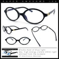 thumbnail image 2 of Womens Classy Round Oval Plastic Blue Light Filtering Computer Glasses Black, 2 of 8