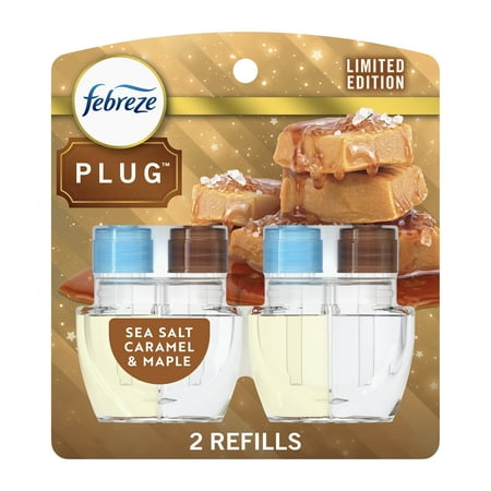 Febreze Plug Refill Odor-Fighting Air Freshener Sea Salt Caramel & Maple Scent  3 Ct 0.87 fl oz Each