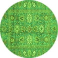 thumbnail image 1 of Ahgly Company Indoor Round Oriental Green Traditional Area Rugs, 5' Round, 1 of 4