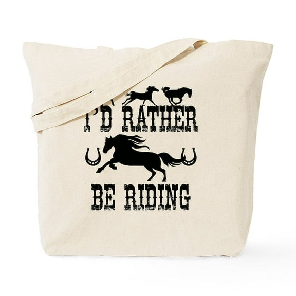 CafePress - I'd Rather Be Riding Horses Tote Bag - Unisex Canvas Tote Bag, Beige, 1-Piece