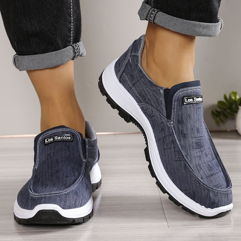 Mens Retro Denim Orthopedic Slip on Loafers Walking Shoes  display picture 3