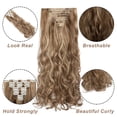 thumbnail image 2 of MY-LADY 8PCS Synthetic Clip in Hair Extensions Double Weft Full Head HairPiece Long Wavy Curly Natural Black Brown Blonde, 2 of 8