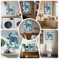 thumbnail image 6 of Ships Next Day Canvas Wall Art 8"x8",Teal Blue Turtle Coastal Wood Framed Canvas Print Painting,Vintage Stripe Botanical Beach Ready to Hang Small Picture Wall Decor for Home Bathroom Nursery Kitchen, 6 of 9