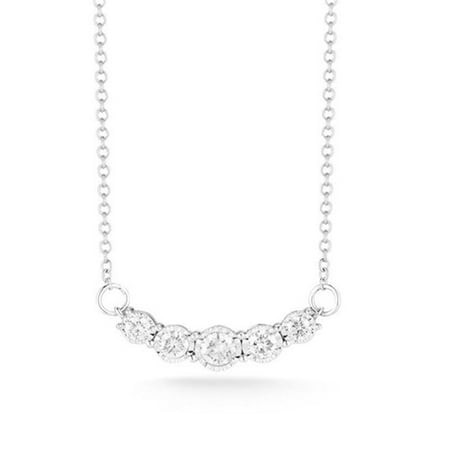 14K White Gold 5 Diamond Pendant with 0.68CT Total Weight of Diamonds