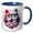 Blue/White, variant on 3drose, Cute Valentine Penguins Illustration, 15oz Two-tone Red Mug