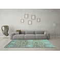 thumbnail image 3 of Ahgly Company Indoor Round Abstract Light Blue Modern Area Rugs, 4' Round, 3 of 4