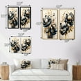thumbnail image 4 of Designart "Watercolor Roses in Black and White I" Rose Framed Wall Art Set Of 2 - Black Floral Framed Canvas Set For Living Room Decor, 4 of 7
