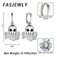 thumbnail image 3 of Halloween Spooky Ghost Huggie Hoop Earrings,Fasjewly Silver Plated Cute Ghost Halloween Dangle Earrings Cosplay Party Jewerlry Gifts for Women Men, 3 of 8