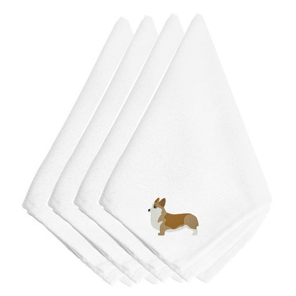 Carolines Treasures BB3420NPKE Corgi Embroidered Napkins Set of 4 20 x 20 multicolor
