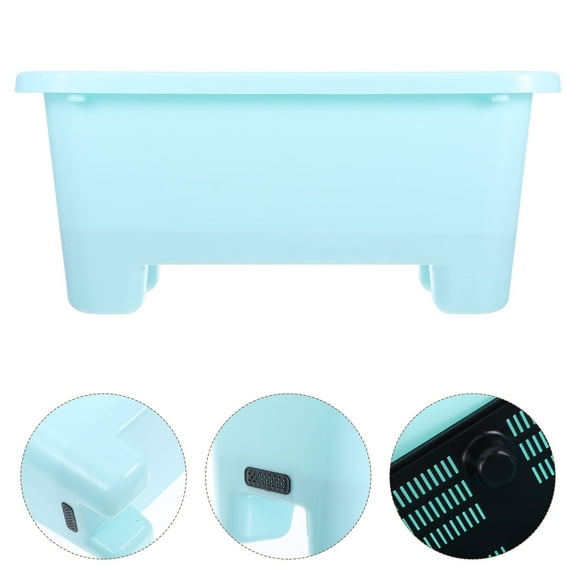 DEEPCRAFF Self Watering Pot Rectangular Sky-Blue PP 1Set