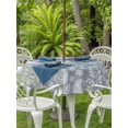 thumbnail image 2 of Outdoor Tablecloth with Umbrella Hole and Zipper, Blue Paisley Round Table Cloth 54 Inch Waterproof Tablecloth, Ethnic Vintage Floral Botanical Abstract Picnic Table Cover for Patio Camping, 2 of 7