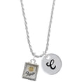 thumbnail image 1 of Delight Jewelry Two-tone Shadow Box ''Peace'' with Peace Sign Silvertone Script Initial Disc - C - Charm Necklace, 20"+3", 1 of 4