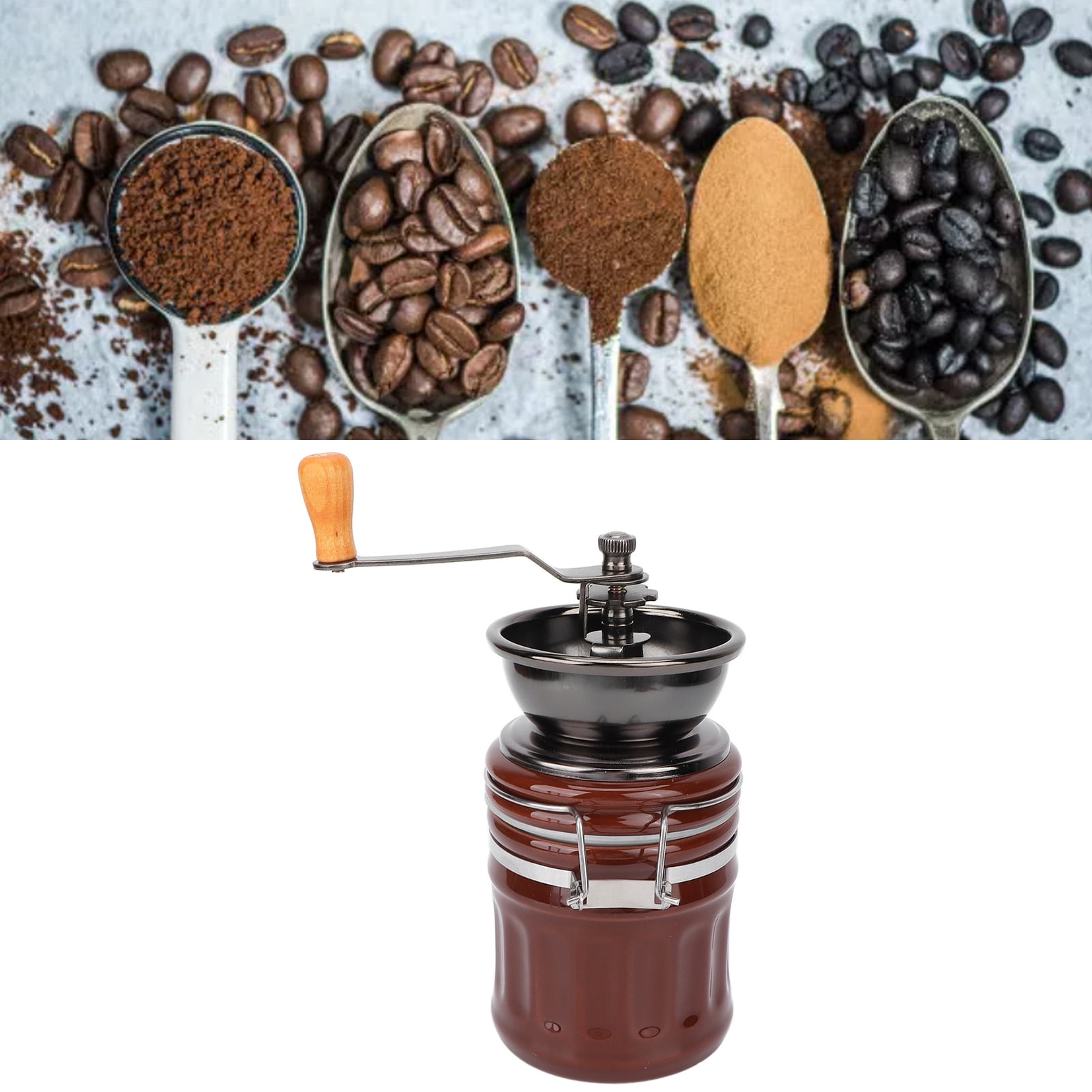 Manual Coffee Grinder, European Style Hand Crank/ Handheld Multifunctional Ceramic Coffee Mill for Coffee Lovers for French Press, Turkish, Espresso & More