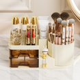 thumbnail image 2 of Organizador de maquillaje Heaime con 2 cajones y torre de brocha giratoria, 2 of 8