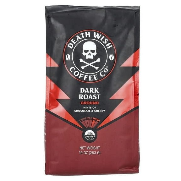 Death Wish Coffee, Ground, Dark Roast, 10 oz (283 g) Pack of 3