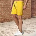 thumbnail image 2 of Abcnature Men's Athletic Shorts, Sports Gym Running Short Pants, Men's versatile 5-minute dry solid color beach sports fitness Shorts, Cargo Casual Hiking Shorts Yellow XL, 2 of 3