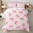 thumbnail image 2 of Erosebridal Kawaii Bow Girl Quilt Full, Cartoon Ribbon Full Bedspread Sets, 3-Piece, 2 of 7