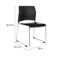 thumbnail image 3 of Hampden Furnishings Jody Collection Vinyl Padded Stack Chair, Black, Pack of 4, 3 of 4