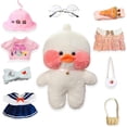 thumbnail image 1 of Conjunto De Pato De Peluche con 9 Piezas De Ropa, Pato Blanco De Peluche con Lentes, Regalo De Pato Kawaii para Niños Y Niñas(Marrón), 1 of 3