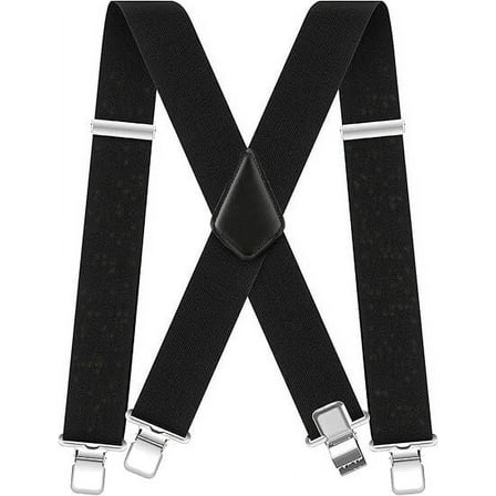 Siloon CLASSIC Mens Heavy-Duty Suspender: 2-Inch Wide, Sturdy Clips, X-Back, Adjustable Elastic Work Suspenders