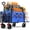 Blue, variant on Goosiay 390lb Heavy Duty Collapsible Folding Wagon Cart with Extended Tailgate and All-Terrain Wheels for Camping, Garden, Outdoor, Black