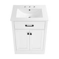 thumbnail image 5 of Burdon 24 in. Brown Bathroom Vanity With White, 3-Hole Ceramic Sink Top, 5 of 8