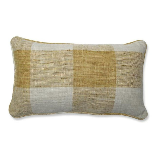 Pillow Perfect 618586 Indoor Check Please Sunshine Rectangular Throw Pillow, Yellow