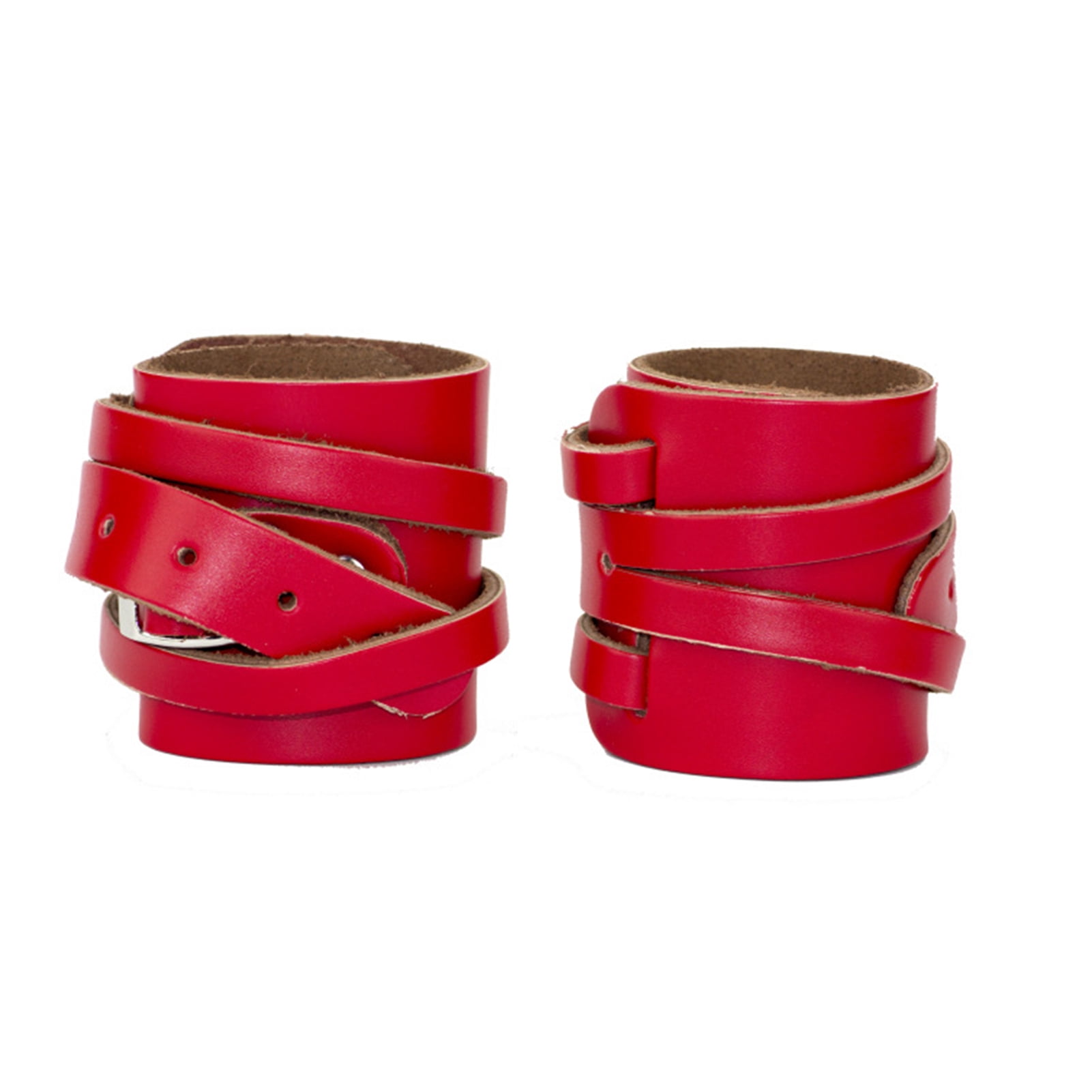 YeccYuly 1 Pair Solid Structure Wide Genuine Leather Fitness Braces