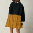 thumbnail image 5 of Midsumdr Womens Fall Dresses 2025 Fashion Casual Patchwork Color Plus Size Sweatshirt Dress Long Sleeve Round-Neck Flowy Mini Dresses, 5 of 6