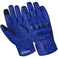 thumbnail image 6 of Motorcycle Leather Gloves With Reinforced Knuckles, Full Finger, Touchscreen Finger Tips, Blue ZAMGEAR, 6 of 6