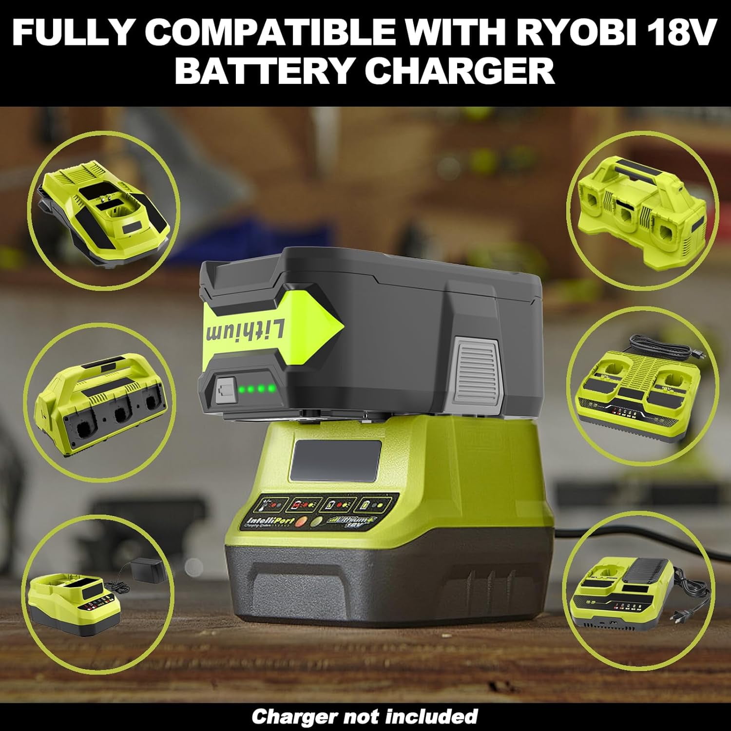 MINGSCI P108 18V 5.0Ah Battery Replace for Ryobi 18V ONE+ Battery P108 P102 P103 P104 P105 P107 P109 P122 Compatible with Ryobi 18V ONE+ Cordless Power Tools,1PACK