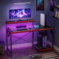 thumbnail image 6 of RSPGAME LED Gaming Desk with Monitor Stand, 47 inch Reversible Computer Desk for Home Office, Black & Red, 6 of 10