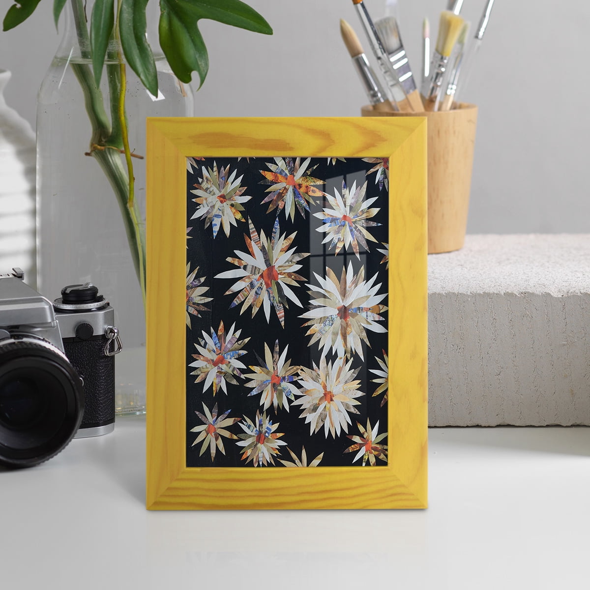 Starburst Too II - Framed Print w/glass - Sunflower Yellow