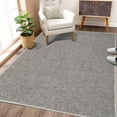 thumbnail image 4 of CAROMIO Area Rug Modern Solid Textured Machine Washable Rug Contemporary Carpet Rug for Living Room Farmhouse Dining Table, 8' x 10' Gray Brown, 4 of 5