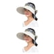 thumbnail image 3 of Jumpingount Sombrero de mujer decorativo a prueba de sol colorido plegable verano senderismo playa piscina Sunbonnet sombrero gorra sombreros Beige blanco beis 2piezas, 3 of 6
