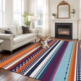 thumbnail image 2 of Area Rug for Living Room, Modern Bohemian Non-Slip Indoor Large Carpet for Bedroom/Dining Room, Minimalist Abstract Boho Paisley Orange Red Washable Low-Profile Rectangle Floor Runner Rugs - 6 x 9 Ft, 2 of 8