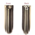thumbnail image 2 of SHCKE 8Pcs Clip in Hair Extensions 26 Inch Straight Synthetic Hair Extensions Dark Brown Mix Bleach Blonde Double Weft Hair Extensions Hairpiece for Women, 2 of 6