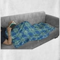 thumbnail image 6 of Sea Shells Soft Flannel Fleece Blanket, Plaid Pattern with Cartoon Marine Silhouettes Fish Starfishes Bubbles, Cozy Plush for Indoor and Outdoor Use, 70" x 90", Mint Green Blue White, by Ambesonne, 6 of 6
