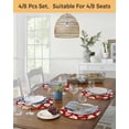 thumbnail image 5 of 13 Inch Round Placemats Set of 4, Funny Santa Claus Non Slip Heat Insulation PP Table Mats, Red Christmas Snowflake Xmas Tree Washable Place Mats for Kitchen Dining Party Table Decor, 5 of 7