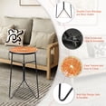 thumbnail image 2 of Glass Patio Side Table Accent Table Bistro Coffee Table Plant,Small Round End Table - Metal Side Table, Small Porch Table for Indoor and Outdoor Decor Orange, 2 of 7
