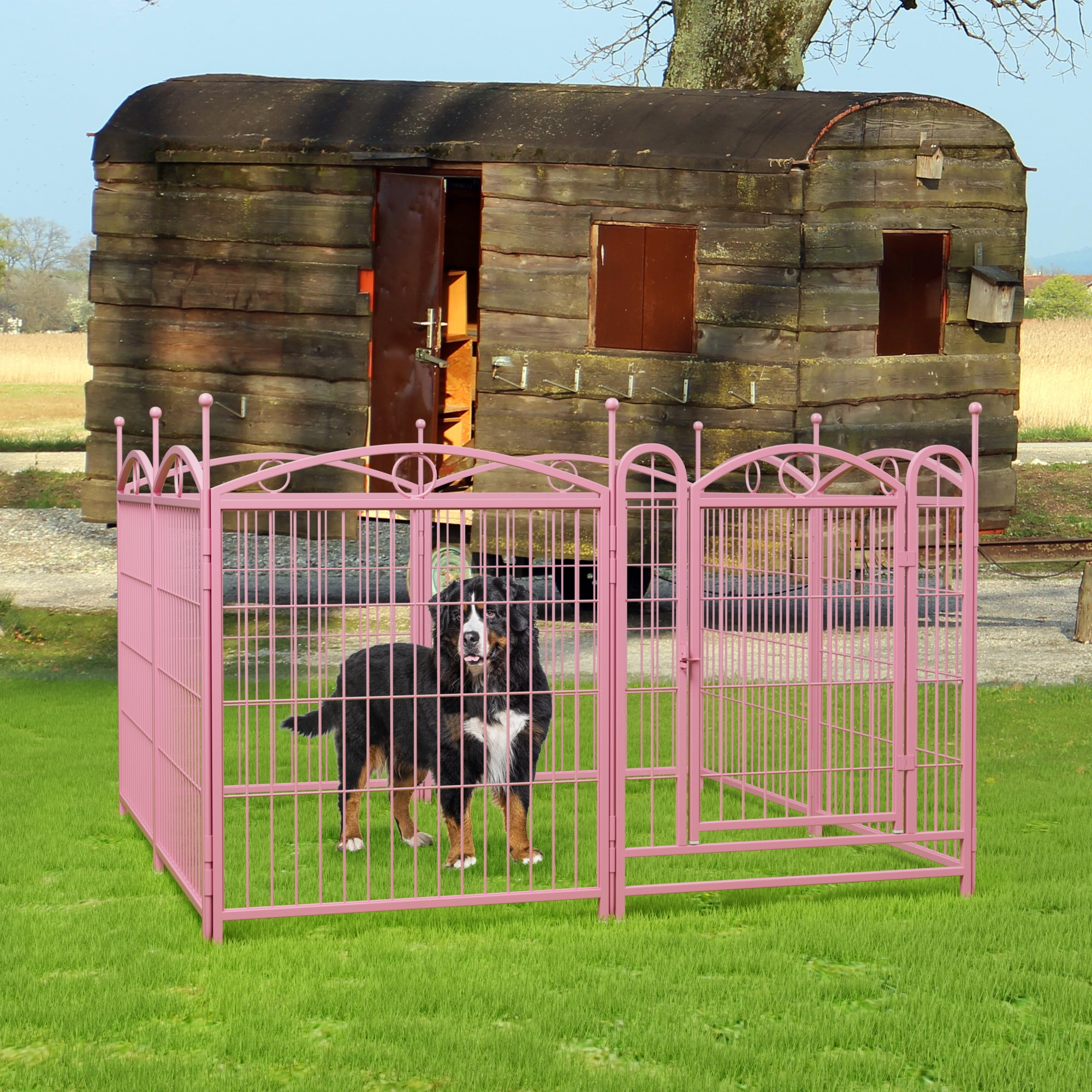32 inch 8 Panels Dog Playpen Indoor Pet Dog Fence Outdoor Exercise Pen with Doors for Dog Fence Puppy Pen