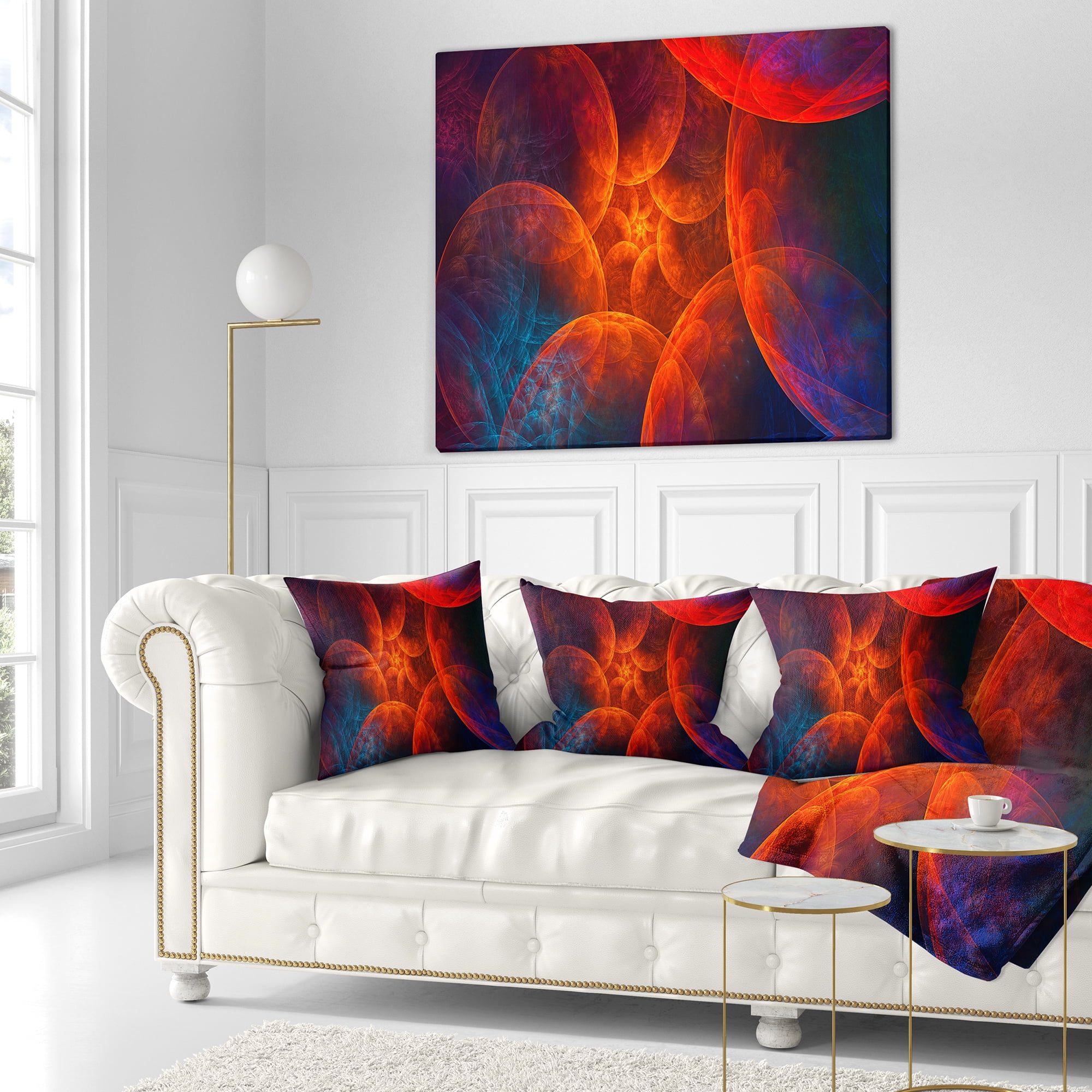 Designart Biblical Sky with Red Clouds - Abstract Throw Pillow - 18x18
