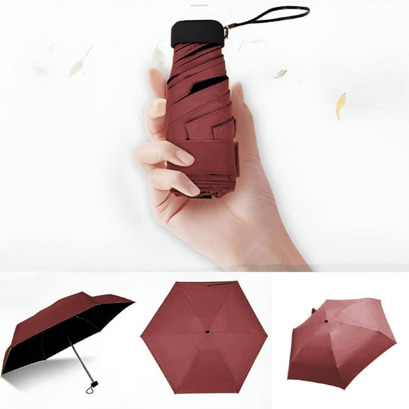 GASTROPOD Compact Umbrella, 34" Small Umbrella 6 Ribs Windproof Waterproof Travel Mini Umbrella, Lightweight Portable Umbrella for Women Man Rain Sun Backpack Car