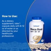 Nutricost Maca Root 750mg, 180 Capsules, 180 Servings - Vegetarian Supplement