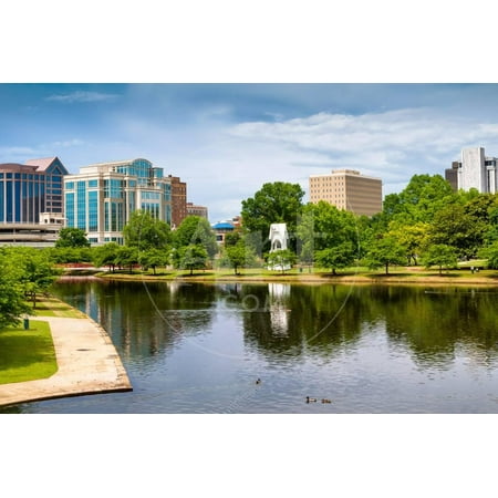Cityscape Scene of Downtown Huntsville Alabama from Big Spring Park Print Wall Art By Rob